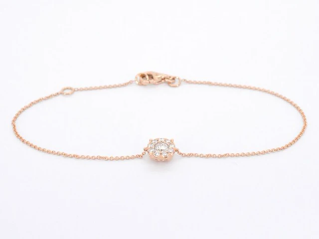 Rosegouden armband met een diamanten bedel - afbeelding 1 van  8