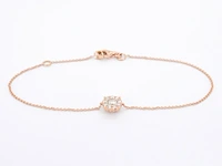 Rosegouden armband met een diamanten bedel