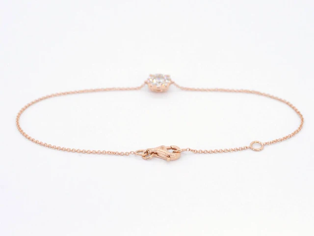 Rosegouden armband met een diamanten bedel - afbeelding 3 van  8