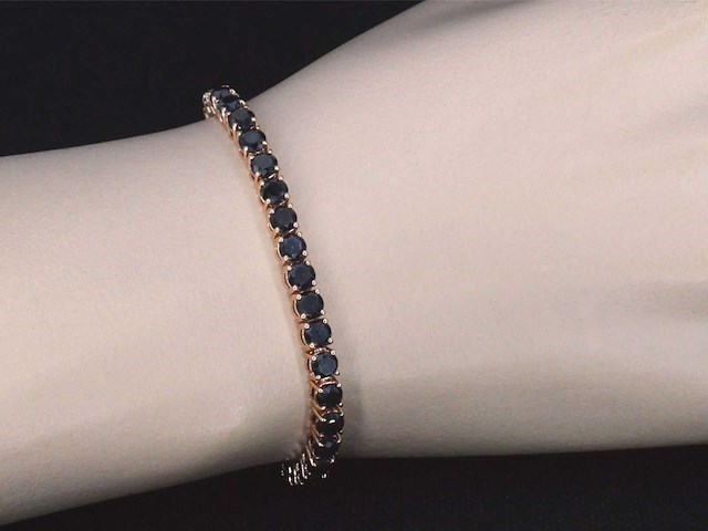 Rosegouden armband met zwarte briljant diamanten 15.00 carat - afbeelding 2 van  9
