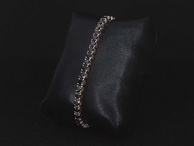 Rosegouden armband met zwarte briljant diamanten 15.00 carat - afbeelding 4 van  9