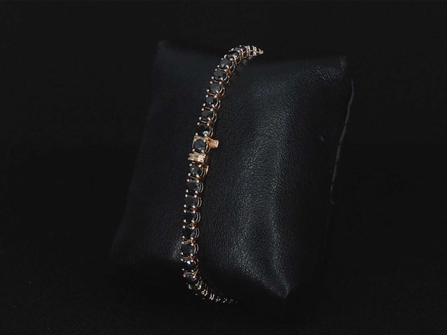 Rosegouden armband met zwarte briljant diamanten 15.00 carat - afbeelding 6 van  9