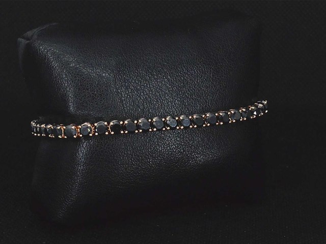 Rosegouden armband met zwarte briljant diamanten 15.00 carat - afbeelding 7 van  9