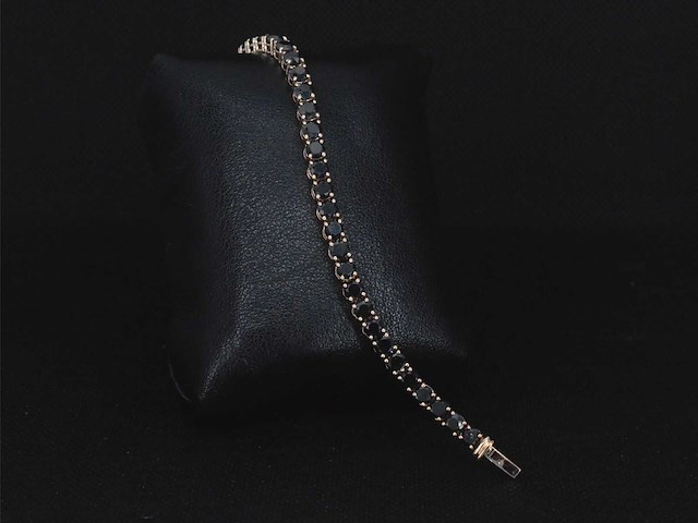 Rosegouden armband met zwarte briljant diamanten 15.00 carat - afbeelding 8 van  9