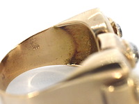 Rosegouden art deco ring met diamanten - afbeelding 2 van  12