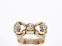 Rosegouden art deco ring met diamanten