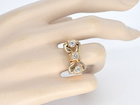 Rosegouden art deco ring met diamanten - afbeelding 5 van  12