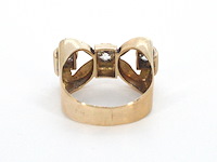 Rosegouden art deco ring met diamanten - afbeelding 10 van  12