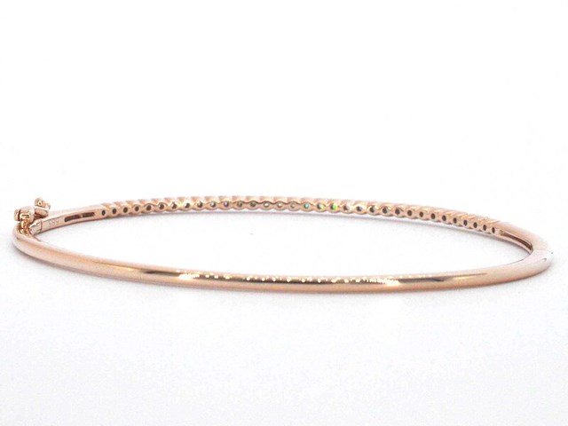 Rosegouden bangle armband met natuurlijke briljant geslepen diamanten - afbeelding 4 van  9
