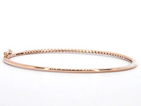 Rosegouden bangle armband met natuurlijke briljant geslepen diamanten - afbeelding 4 van  9