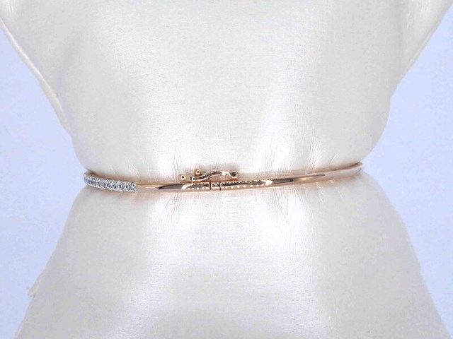 Rosegouden bangle armband met natuurlijke briljant geslepen diamanten - afbeelding 5 van  9