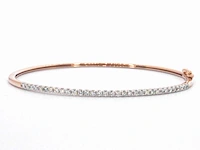 Rosegouden bangle armband met natuurlijke briljant geslepen diamanten