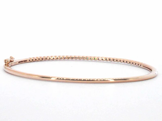 Rosegouden bangle armband met natuurlijke briljant geslepen diamanten - afbeelding 4 van  9