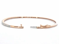 Rosegouden bangle armband met natuurlijke briljant geslepen diamanten - afbeelding 6 van  9