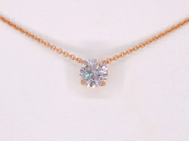 Rosegouden collier briljant 1.00 ct - afbeelding 4 van  10
