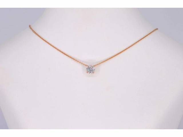 Rosegouden collier briljant 1.00 ct - afbeelding 5 van  10