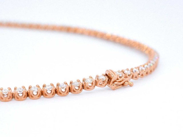 Rosegouden collier met 107 briljant geslepen diamanten - afbeelding 2 van  11
