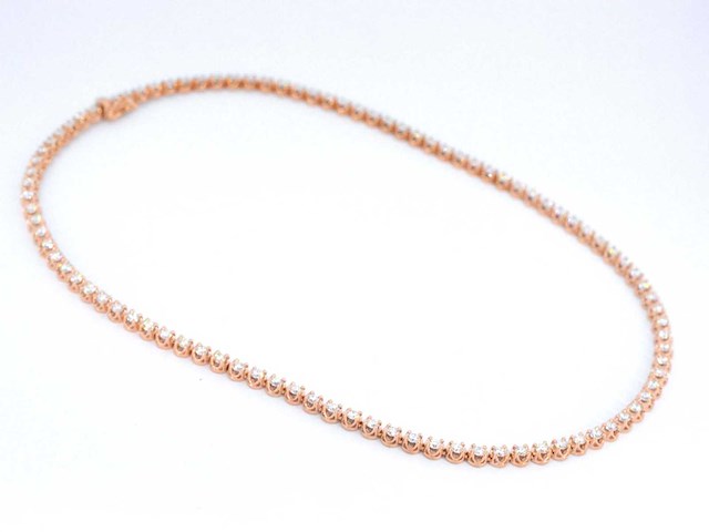 Rosegouden collier met 107 briljant geslepen diamanten - afbeelding 9 van  11