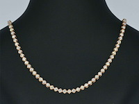 Rosegouden collier met 107 briljant geslepen diamanten - afbeelding 1 van  12