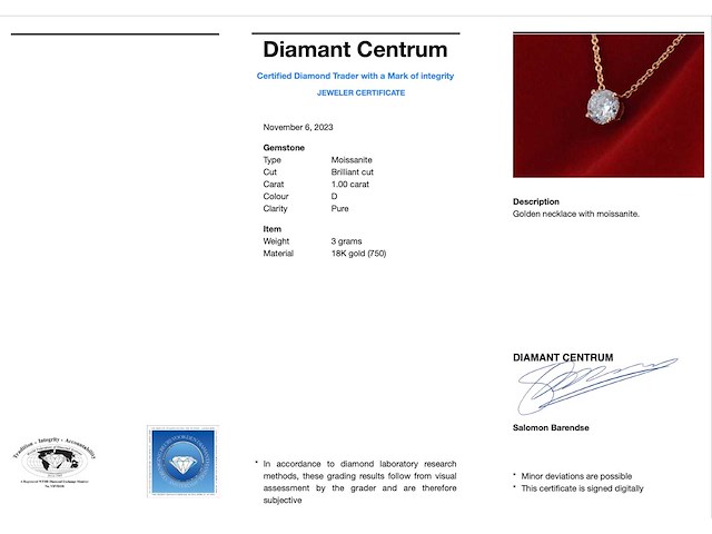 Rosegouden collier met briljant 1.00 carat - afbeelding 3 van  7