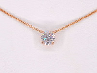 Rosegouden collier met briljant diamant 1.00 carat - afbeelding 3 van  6