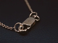 Rosegouden collier met diamanten hangers klaver vier - afbeelding 7 van  9
