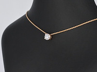 Rosegouden collier met een briljant geslepen diamant van 1.00 carat, excl. ketting - afbeelding 7 van  11