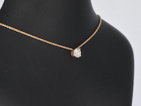 Rosegouden collier met een briljant geslepen diamant van 1.00 carat, excl. ketting - afbeelding 8 van  11