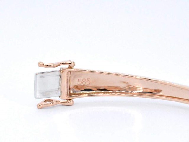 Rosegouden design armband met witte en zwarte briljanten diamanten - afbeelding 7 van  9