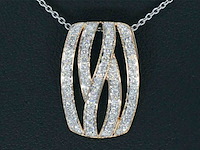 Rosegouden design hanger met briljanten diamanten, excl. ketting - afbeelding 1 van  9
