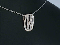 Rosegouden design hanger met briljanten diamanten, excl. ketting - afbeelding 4 van  9