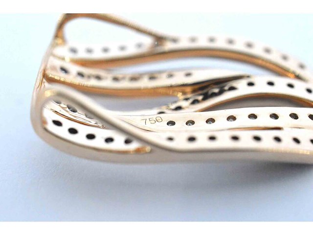 Rosegouden design hanger met briljanten diamanten, excl. ketting - afbeelding 7 van  9