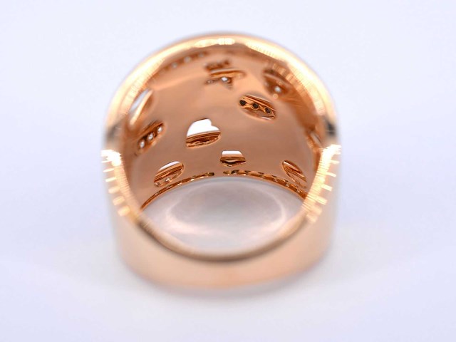 Rosegouden design ring met briljant geslepen diamanten - afbeelding 7 van  7
