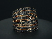 Rosegouden design ring met briljanten diamanten - afbeelding 4 van  4
