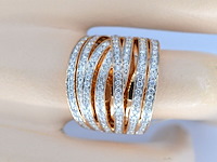 Rosegouden design ring met briljanten diamanten - afbeelding 3 van  8