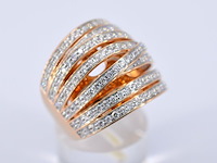 Rosegouden design ring met briljanten diamanten - afbeelding 5 van  8