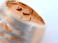 Rosegouden design ring met briljanten diamanten - afbeelding 8 van  8