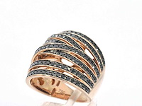 Rosegouden design ring met briljanten diamanten - afbeelding 3 van  6