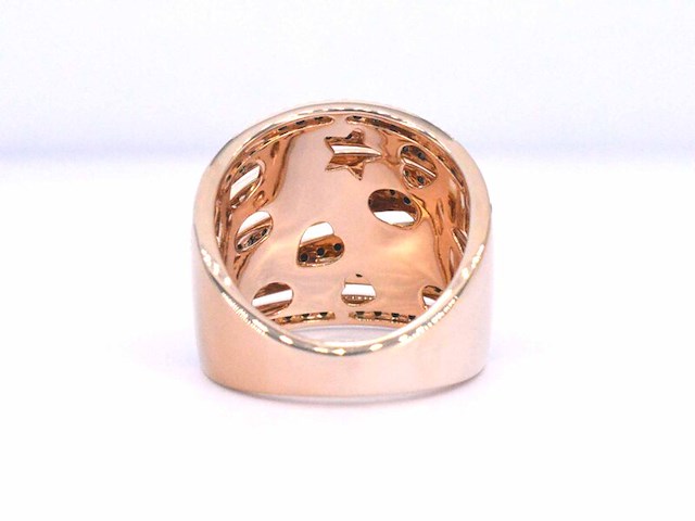 Rosegouden design ring met briljanten diamanten - afbeelding 5 van  6