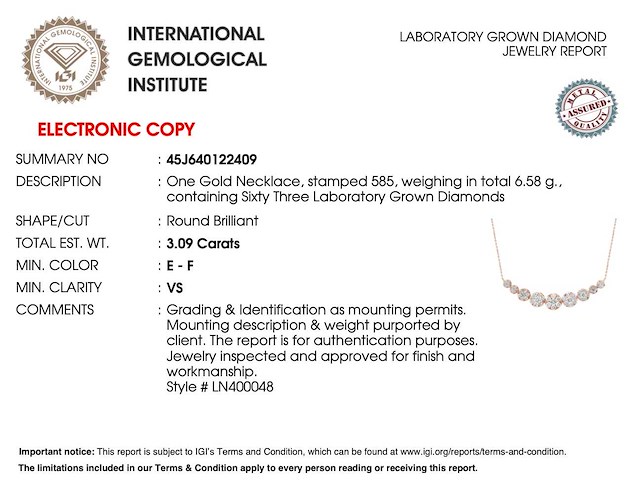 Rosegouden halsketting met hoge kwaliteit diamanten - afbeelding 4 van  8
