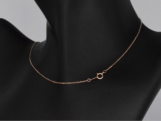 Rosegouden halsketting met hoge kwaliteit diamanten - afbeelding 7 van  8