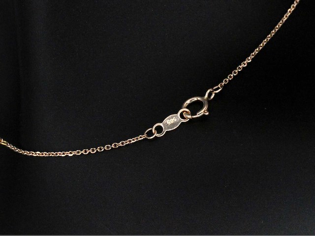 Rosegouden halsketting met hoge kwaliteit diamanten - afbeelding 8 van  8