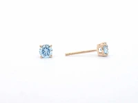 Roségouden oorbellen blauwe diamant - afbeelding 4 van  7
