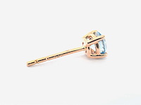 Rosegouden oorbellen diamant blauw - afbeelding 7 van  7
