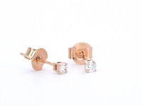 Rosegouden oorbellen met diamant - afbeelding 5 van  11