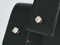Rosegouden oorbellen met diamant - afbeelding 8 van  11