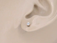Rosegouden oorbellen met diamant - afbeelding 5 van  12