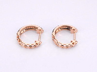 Rosegouden oorbellen met zwarte diamant - afbeelding 9 van  10