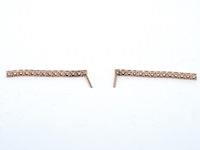 Rosegouden oorhangers met natuurlijke diamanten - afbeelding 6 van  9