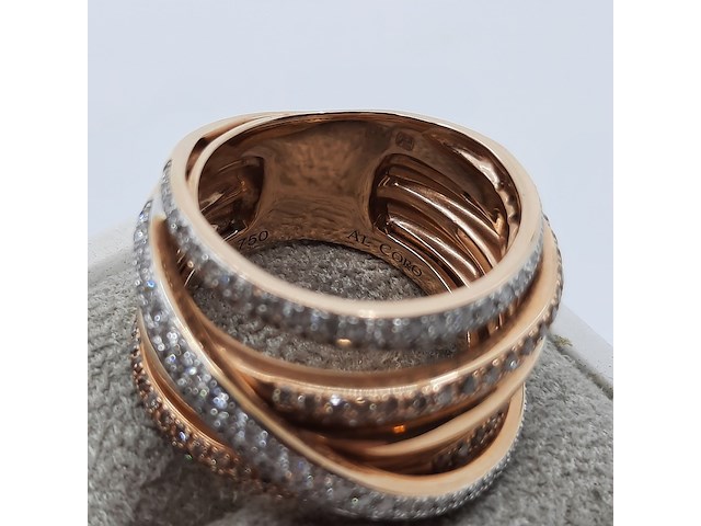 Roségouden ring, 18 karaats, al coro - afbeelding 3 van  16